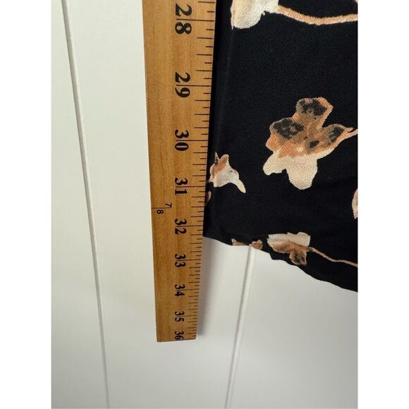 Saltwater Luxe Sustainable Eco Tank Tie Neck Dress in‎ Black Brown Floral - Picture 8 of 12